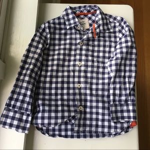mini boden gingham plaid check shirt 3-4 years
